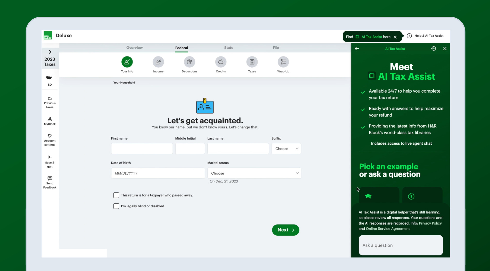 HR Block Self-Employed Online