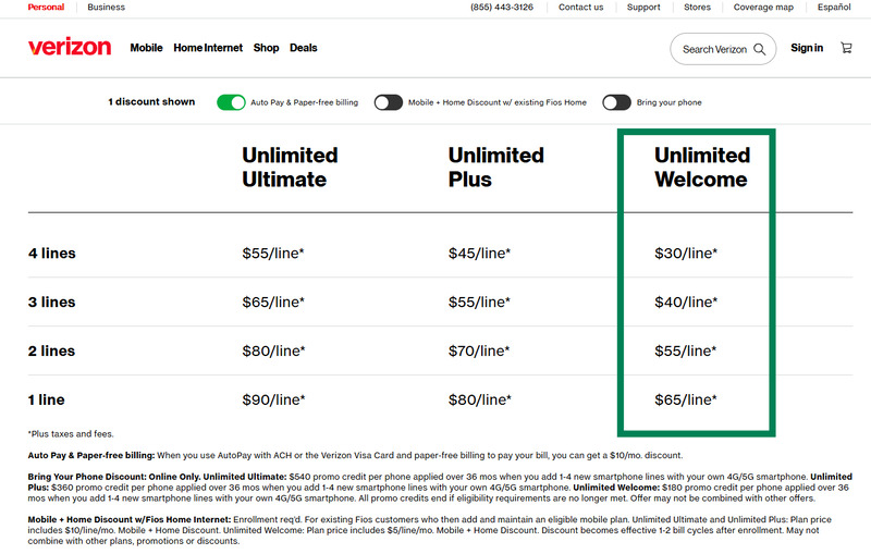 Key Features of Verizon’s 55 Unlimited Plans